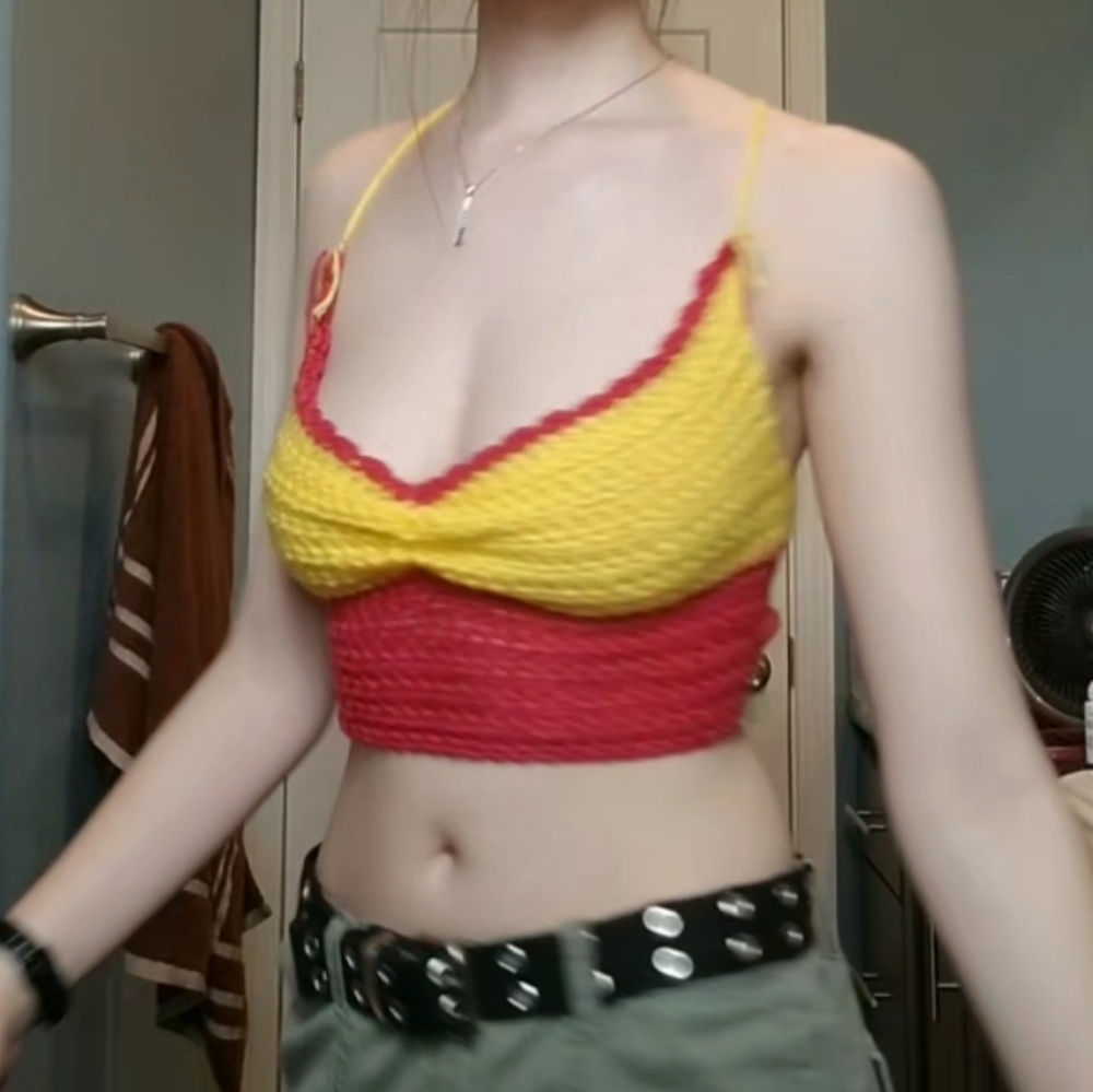 CUSTOM handmade crocheted backless top